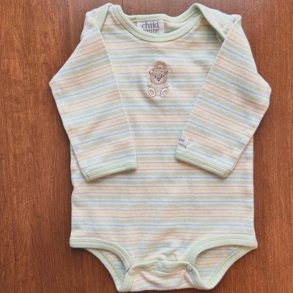 Carter's Stripe Onesie with Bear and Bunny - Picture 2 of 2